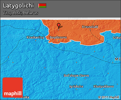 Political 3D Map of Latygolichi