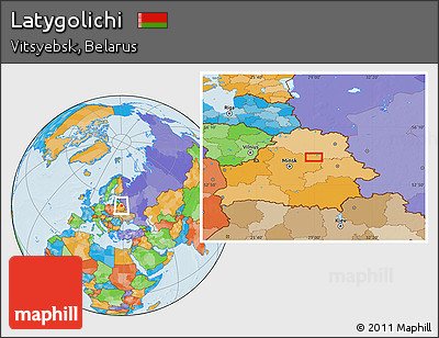Political Location Map of Latygolichi
