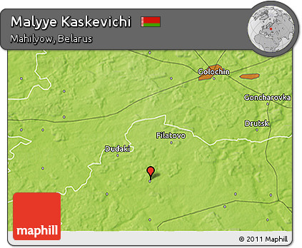Physical 3D Map of Malyye Kaskevichi
