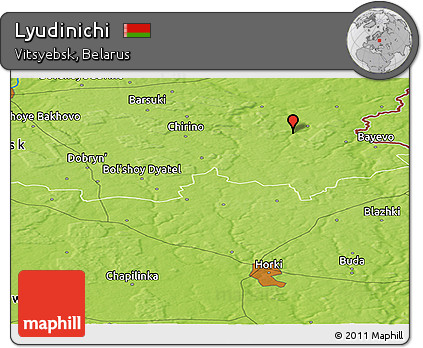 Physical Panoramic Map of Lyudinichi