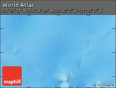 Physical Map of the Area around 54° 26' 3" N, 32° 13' 30" W