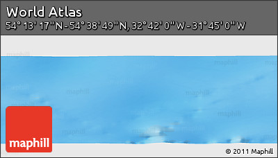 Physical Panoramic Map of the Area around 54° 26' 3" N, 32° 13' 30" W