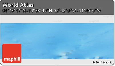 Physical Panoramic Map of the Area around 54° 26' 3" N, 32° 13' 30" W