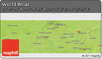 Physical Panoramic Map of the Area around 54° 26' 3" N, 34° 4' 30" E