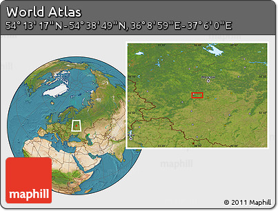 Satellite Location Map of the Area around 54° 26' 3" N, 36° 37' 30" E