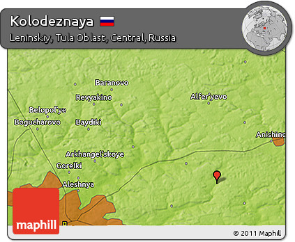Physical 3D Map of Kolodeznaya