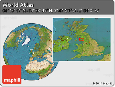 Satellite Location Map of the Area around 54° 26' 3" N, 3° 19' 30" W