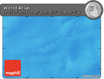 Physical Map of the Area around 54° 26' 3" N, 49° 13' 30" W