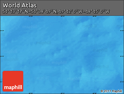 Physical Map of the Area around 54° 26' 3" N, 49° 13' 30" W