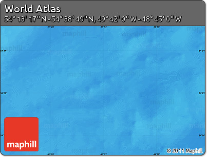Physical Map of the Area around 54° 26' 3" N, 49° 13' 30" W