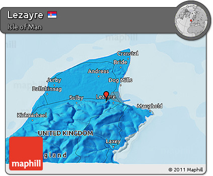 Political 3D Map of Lezayre