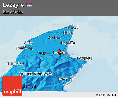 Political 3D Map of Lezayre