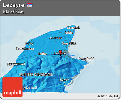 Political 3D Map of Lezayre