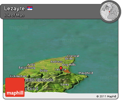 Satellite Panoramic Map of Lezayre