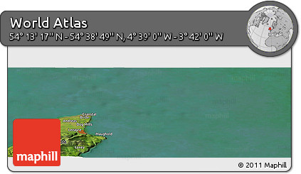 Satellite Panoramic Map of the Area around 54° 26' 3" N, 4° 10' 30" W