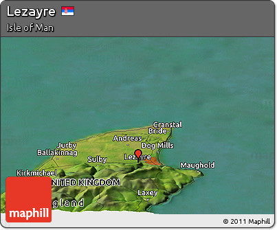 Satellite Panoramic Map of Lezayre