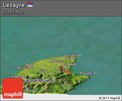 Satellite Panoramic Map of Lezayre