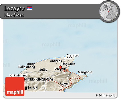 Shaded Relief Panoramic Map of Lezayre