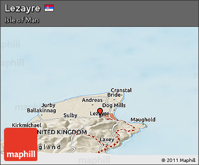 Shaded Relief Panoramic Map of Lezayre
