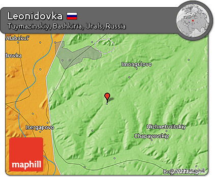 Political 3D Map of Leonidovka