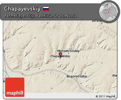 Shaded Relief 3D Map of Chapayevskiy