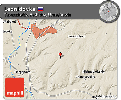Shaded Relief 3D Map of Leonidovka