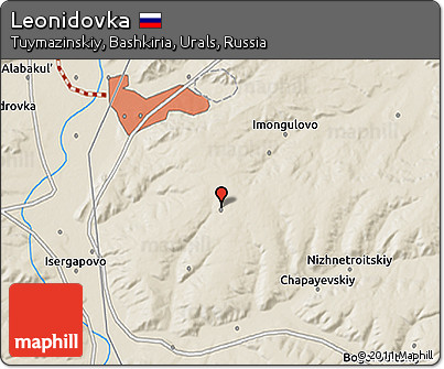 Shaded Relief 3D Map of Leonidovka