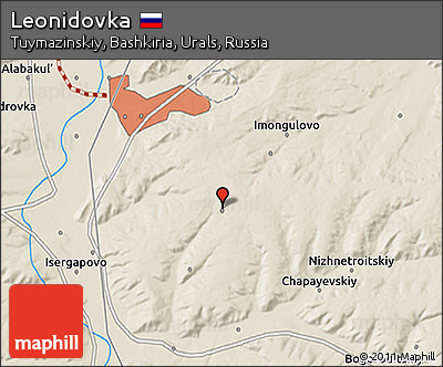 Shaded Relief 3D Map of Leonidovka