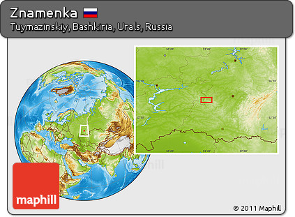 Physical Location Map of Znamenka