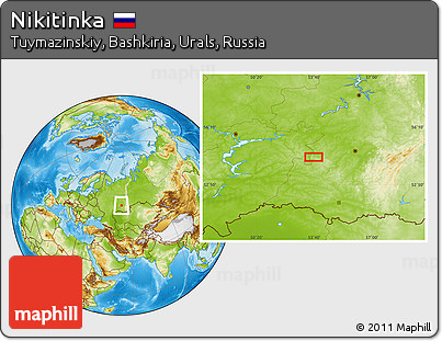 Physical Location Map of Nikitinka
