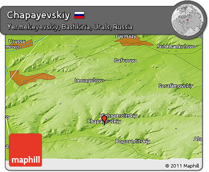 Physical Panoramic Map of Chapayevskiy