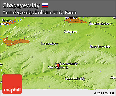 Physical Panoramic Map of Chapayevskiy