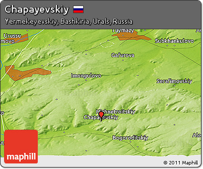 Physical Panoramic Map of Chapayevskiy