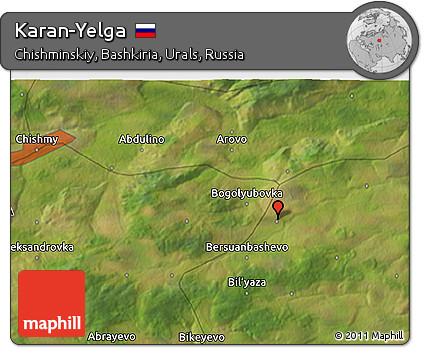 Satellite 3D Map of Karan-Yelga