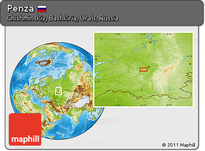 Physical Location Map of Penza