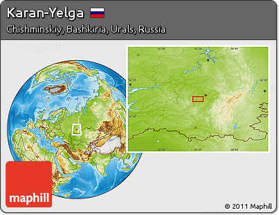 Physical Location Map of Karan-Yelga