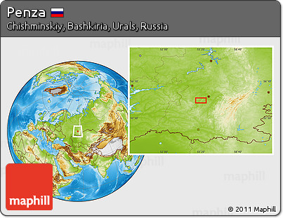 Physical Location Map of Penza