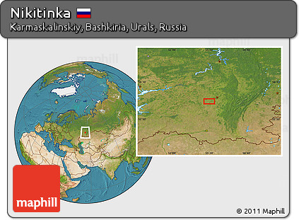 Satellite Location Map of Nikitinka