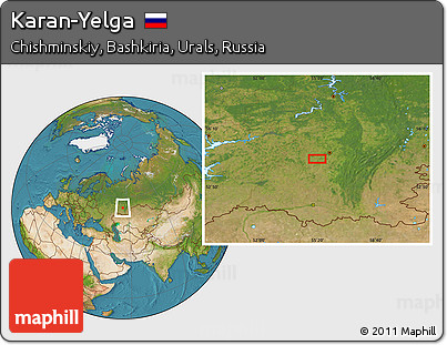 Satellite Location Map of Karan-Yelga