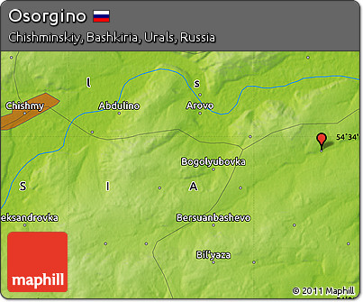 Physical Map of Osorgino