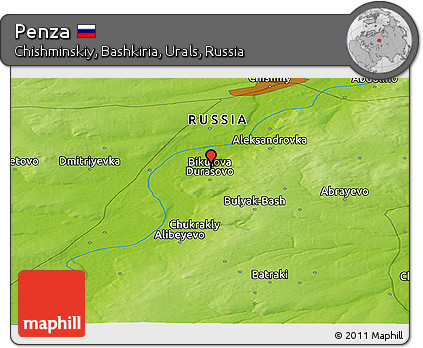 Physical Panoramic Map of Penza