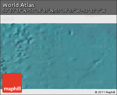 Satellite 3D Map of the Area around 54° 26' 3" N, 55° 10' 29" W