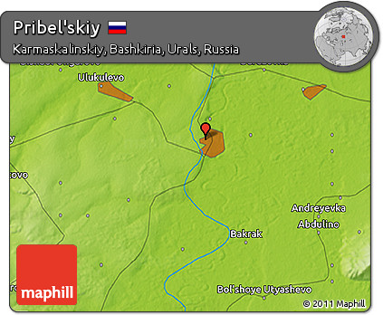 Physical 3D Map of Pribel'skiy