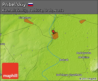 Physical 3D Map of Pribel'skiy