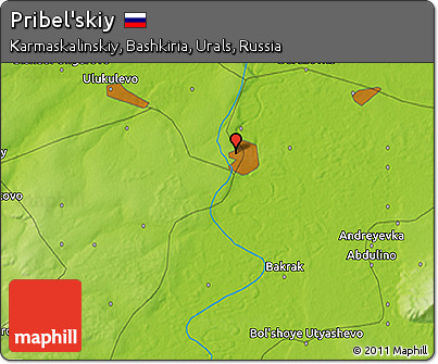 Physical 3D Map of Pribel'skiy