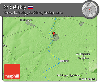 Political 3D Map of Pribel'skiy