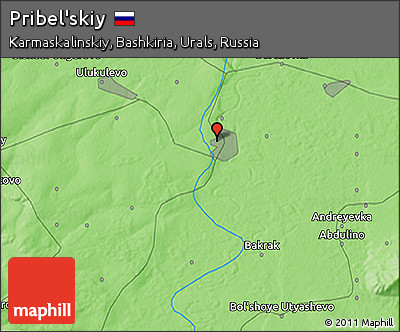 Political 3D Map of Pribel'skiy