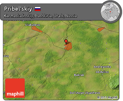 Satellite 3D Map of Pribel'skiy