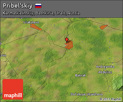Satellite 3D Map of Pribel'skiy