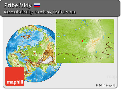 Physical Location Map of Pribel'skiy